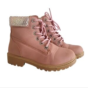 Rhinestone Pink Boots Girl's Size 1.